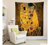 Zomer Arazzo da appendere alla parete Art Decor Arazzi estetici 100 x 150 cm per la decorazione della stanza - Gustav Klimt il bacio