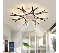 ZOMLBOF Intelligente Lampada Da Soffitto Con Telecomando, Dimmerabile Lampadario Memoria Protezione Degli Occhi Sala Plafoniera Nessuno Sfarfallio Cameretta Cucina, Nero