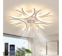 ZOMLBOF Intelligente Lampada Da Soffitto Con Telecomando, Dimmerabile Lampadario Memoria Protezione Degli Occhi Sala Plafoniera Nessuno Sfarfallio Cameretta Cucina, Bianco