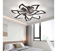ZOMLBOF Moderna Plafoniera a LED Lampa da 60 W è Dotata di Telecomandocon una Temperatura di Colore Compresa Tra 3000 e 6000 K Lampadario è Adatta Soggiorni Sale da Pranzo Camere Letto Negro