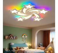 ZOMLBOF Plafoniera Moderna Star Rgb Da 72 W Dimmerabile 3000k-6000k Plafoniera Soffitto Con Funzione Di Memoria E Telecomando Per Soggiorno Cameretta Dei Bambini E Camera Da Letto Lampadario，Blanco