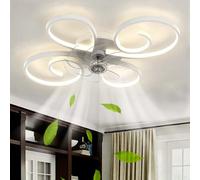 ZOMLBOF Ventilatore soffitto luce 6 velocità reversibile var Telecom Bianco | Ventilatore da soffitto con luce TelecomandoAPP Silenzioso Funzione memoria Dimmerabile 6 Velocità Reversibile