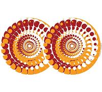 Zomo Moon - Tappetino protettivo antiscivolo per giradischi, 2 pezzi, colore arancione