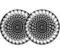 Zomo SLIPMAT-B-WH - 2 supporti di feltro leggeri, per vinile, motivo: sfere, colore: Bianco