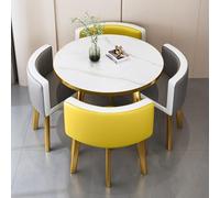 ZomoQryn Combinazione Tavolo E Sedie per Sala Ricevimenti Set Tavolo Pranzo Quadrato/Rotondo Con 4 Sedie Schiuma Ad Alta Densità Con Elevata Capacità di Rimbalzo Adatto per Sale Riunioni B5