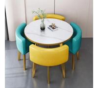 ZomoQryn Combinazione Tavolo E Sedie per Sala Ricevimenti Set Tavolo Pranzo Quadrato/Rotondo Con 4 Sedie Schiuma Ad Alta Densità Con Elevata Capacità di Rimbalzo Adatto per Sale Riunioni B12