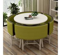 ZomoQryn Elegante Set Pranzo Rotondo Con 4 Sedie Tavolo Pranzo e Sedie Negoziazione Dotato Comodi Cuscini Antigraffio e Antiusura Adatto per Uso Domestico Round Table - A8