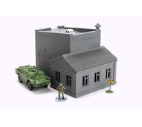 Zona Alfa - Supporto per armi da edificio - Tablet op stampato 3D - Casa industriale post-apocalittica con accesso al tetto - scala 15 mm, 20 mm o 28 mm - Wargaming Terrain (20 mm)