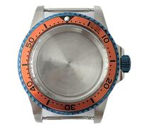 ZONABSQQ Cassa for orologio in acciaio inossidabile con specchio acrilico, pezzi di ricambio for cassa NH35, movimento meccanico NH36, copertura for orologio da 39,5 mm(Orange Circle)