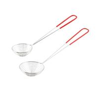 ZONADAH 2 cucchiaini in acciaio inox in 2 misure, pale a caldo, cucchiai per skimmer, setaccio con manico per Hot Pot, polpette, cucina, cottura e filtro dell'olio