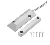 ZONADAH Contatti magnetici per porta, interruttore, sensore, lega di zinco, cablato, tapparelle magnetiche, interruttore reed magnetico, rivelatore, allarme, NC, casa, garage, set di sicurezza, grigio