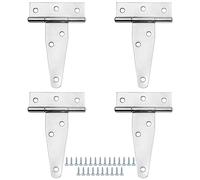 ZONADAH - Set di 4 cerniere per porte da giardino, robuste cerniere a T con cinghie, 76 mm/3 pollici, antiruggine, cerniere a T, cancello, porta, fienile, forgiate con viti per cancelli, capannoni,