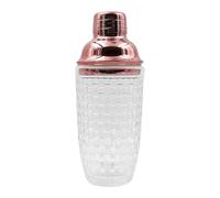 ZONADAH Set di frullatore per cocktail in vetro, 400 ml, frullatore per bevande, barista, colino, strumento bar, shaker martini per casa, matrimonio, cucina, cibo, famiglie, oro rosa
