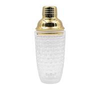 ZONADAH Shaker per cocktail in vetro, 400 ml, shaker per bevande, set da barista, colino, strumento per Martini, per casa, matrimonio, kithen, cene e famiglie, dorato