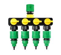 ZONADAH Splitter per rubinetto, convertitore acqua a 4 vie, attrezzatura per l'irrigazione, splitter per tubo da giardino con singole valvole per l'irrigazione delle piante, lavaggio auto