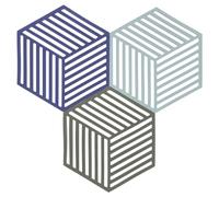 Zone Denmark Hexagon Sottopentola resistente al calore, sottobicchieri in silicone, pratici e decorativi, 16 x 14 cm, 3 pezzi, indaco/fog/oliva, tortora