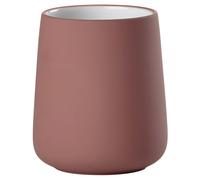Zone Denmark Nova Portaspazzolino in porcellana con rivestimento Soft Touch, diametro 8 cm, altezza 10 cm, rosso