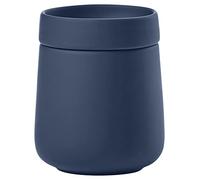 Zone Denmark Nova One - Contenitore in ceramica con coperchio, per riporre utensili da bagno come dischetti di cotone e tamponi di cotone, diametro 8,4 cm, altezza 10 cm, capacità 290 ml, colore blu