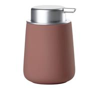 Zone Denmark Nova - Dispenser di sapone da bagno, in porcellana, diametro 8 cm, altezza 11,5 cm, capacità 250 ml, rosso pesca (rosso)