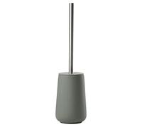Zone Denmark Nova Scopino per WC, in porcellana e acciaio inox, con porta spazzolino, rivestimento soft touch, diametro 10,3 cm, altezza 37 cm, verde oliva (verde)