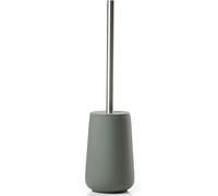 Zone Denmark Nova Scopino WC in porcellana e acciaio inox, con porta spazzolino, rivestimento soft touch, diametro 10,3 cm, altezza 37 cm, verde oliva