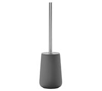 Zone Denmark Nova Scopino WC in porcellana e acciaio inox, con porta spazzolino, rivestimento soft touch, diametro 10,3 cm, altezza 37 cm, grigio