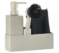 Zone Denmark Set di 4 accessori per lavastoviglie con dispenser di sapone/dispenser di detersivo per piatti, panno e spazzola per piatti, 19 x 6 x 20,5 cm