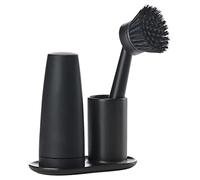 Zone Denmark Singles - Set di lavello, 3 pezzi, con spazzola per piatti, dispenser per detersivo e supporto, colore: Nero