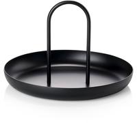 Zone Denmark Singles - Vassoio da portata in metallo laccato opaco, rotondo, con maniglia, diametro 20 cm, colore: Nero