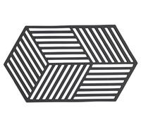 Zone Denmark Sottopentola esagonale in silicone resistente al calore, pratico e decorativo, lavabile in lavastoviglie, 24 x 14 cm, nero