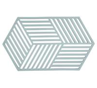 Zone Denmark Sottopentola esagonale in silicone resistente al calore, pratico e decorativo, lavabile in lavastoviglie, 24 x 14 cm, blu nebbia