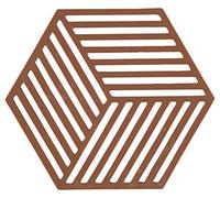 Zone Denmark Sottopentola esagonale in silicone resistente al calore, pratico e decorativo, lavabile in lavastoviglie, 16 x 14 cm, terracotta