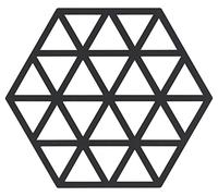 Zone Denmark - Sottopentola triangolare in silicone - Design geometrico moderno - Resistente a 250 °C - Lavastoviglie - Dimensioni 16 x 14 x 0,9 cm - Nero