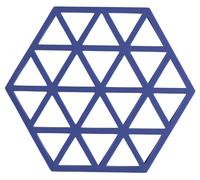Zone Denmark Triangles - Sottopentola in silicone, resistente al calore fino a 250 °C, sottobicchiere decorativo per pentole e padelle, lavabile in lavastoviglie, 16 x 14 cm, indaco