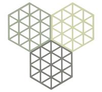 Zone Denmark Triangles - Sottopentola in silicone, resistente al calore fino a 250 °C, sottobicchieri decorativi per pentole e padelle, lavabili in lavastoviglie, 3 pezzi, 16 x 14 cm