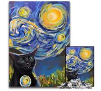 Zone Out Cat Starry Night Puzzle 1000 pezzi per adulti Puzzle per adulti Regalo per uomini e donne Occasioni quotidiane e speciali 1000 pezzi (38x26 cm)