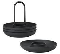 Zone Singoli Portauovo, Silicone/Acciaio, Nero, 11.2 cm