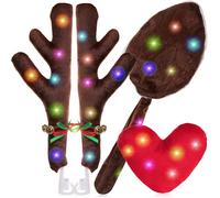 Zone Tech Auto Renna Set con Luci, Festive Natale Renna Auto Decorazione