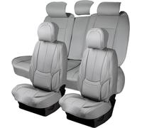 Zone Tech Pelle Sedile Cover Completo Set Di 5 Grigio Anteriore E Retro Proteggi