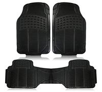 Zone Tech - Set di 3 tappetini universali in gomma per tutte le stagioni, colore: nero