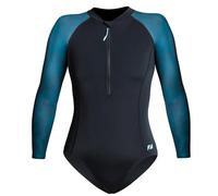 ZONE3 2026 Donna Costume da Bagno A Maniche Lunghe Front Zip SW26WLS127 - Teal Tie Dye