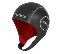 ZONE3 Cuffia da nuoto Heat Tech in neoprene – Massimo isolamento – Nero/Argento/Rosso (S)