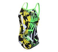 ZONE3 - Costume da Bagno da Bambina, Modello Jazz 2.0, Ragazza, SW19KBZB117/10/11, Black/Yellow/Green/White, 10 TO 11