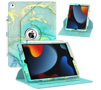 ZoneFoker Custodia per iPad 9a/8a/7a generazione, iPad 10,2 pollici 2021/2020/2019, supporto rotante a 360 gradi, iPad 9 8 7 Gen 10,2 '' Custodia in pelle con design tascabile e portamatite, verde