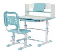 ZONEKIZ Banco Scuola Bambini 6-12 Anni con Sedia Regolabile e Cassetto