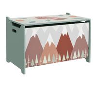 ZONEKIZ Baule Portagiochi per Bambini Coperchio con Cerniera di Sicurezza