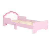 ZONEKIZ Letto per bambini 70x140 cm, Letto per bambini con barriera anticaduta e rete a doghe, testata a nuvola, rosa