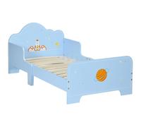 ZONEKIZ Letto per Bambini con Sponde e Fantasia Spaziale Età 3-6 Anni, Azzurro