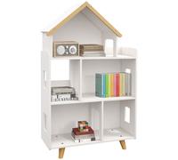 ZONEKIZ Libreria per Bambini 3-6 Anni a 3 Livelli per Giochi e Libri Bianco