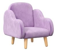 ZONEKIZ Poltrona per bambini a forma di nuvola, mini divano con braccioli, struttura in legno, spugna, velluto, gambe in polipropilene, per bambini da 1,5 a 5 anni, viola